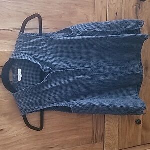 Eileen Fisher Womens Linen Black Checkered Tank Top